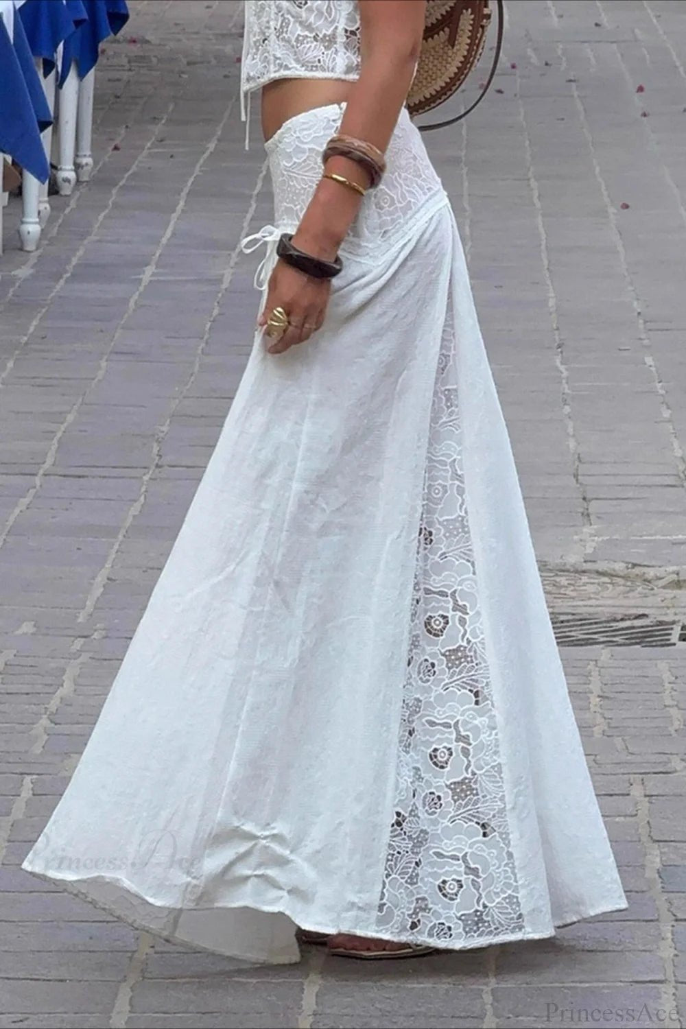 SOERA Afsana Boho Lace Patchwork Maxi Skirt - Skirts - SOERA-942979-WHI-M-25379 White M