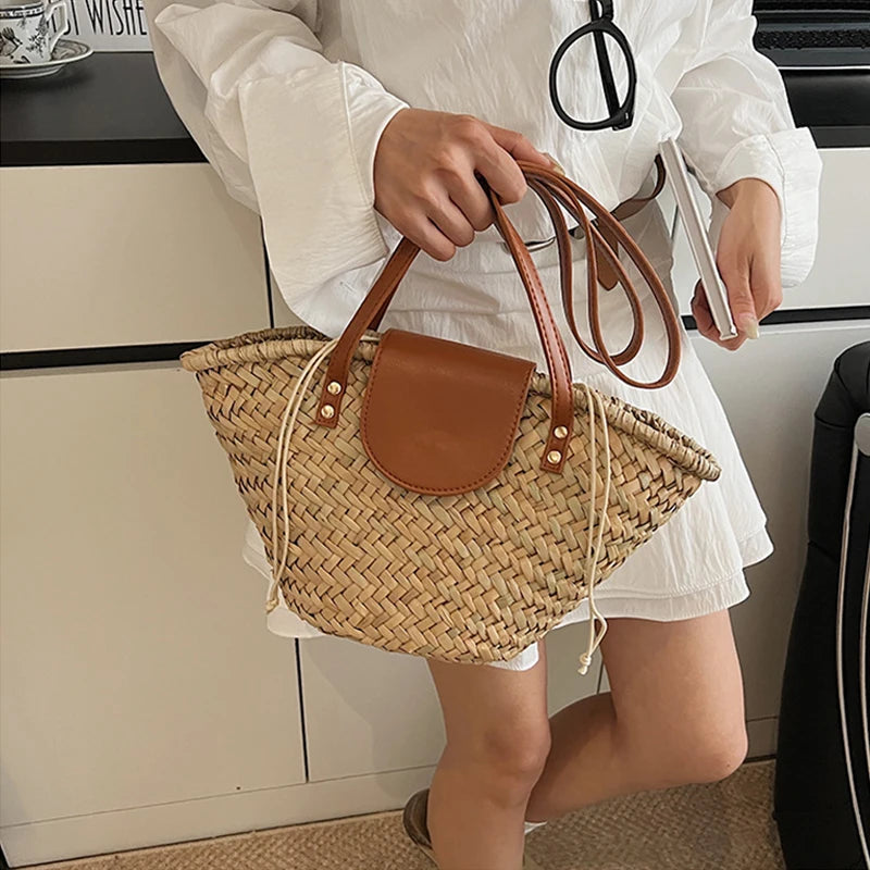 Sophia Woven Rattan Shoulder Bag