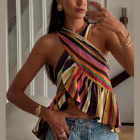 Briana prugasti halter top