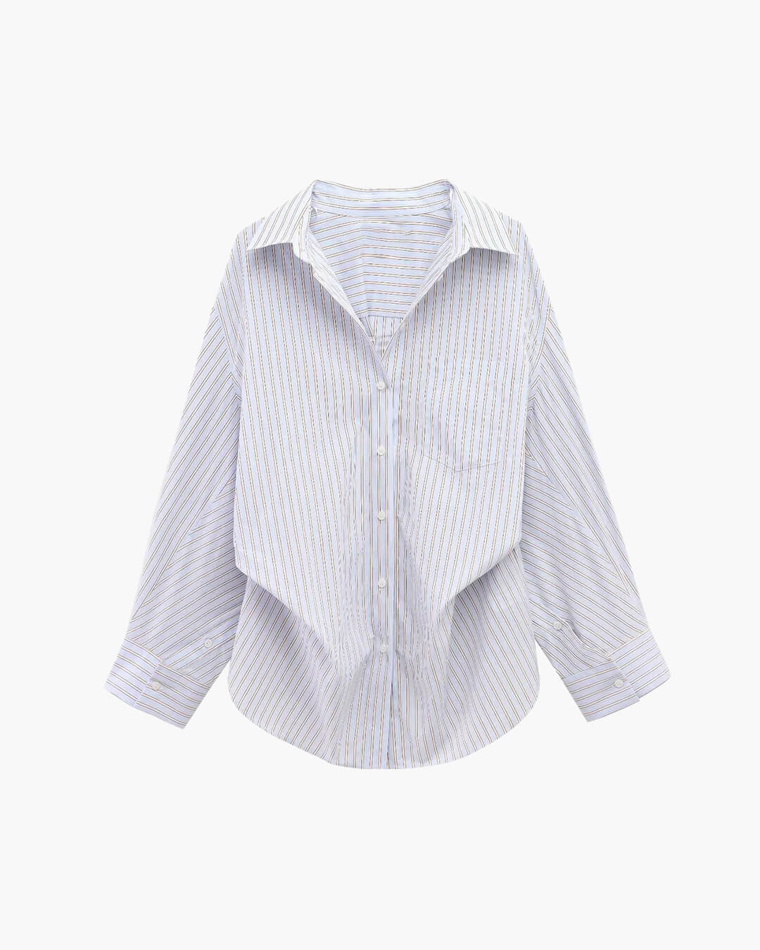 SOERA Gaile Bat Sleeve Striped Shirts - Tops - OY1774532669745376377 White XS